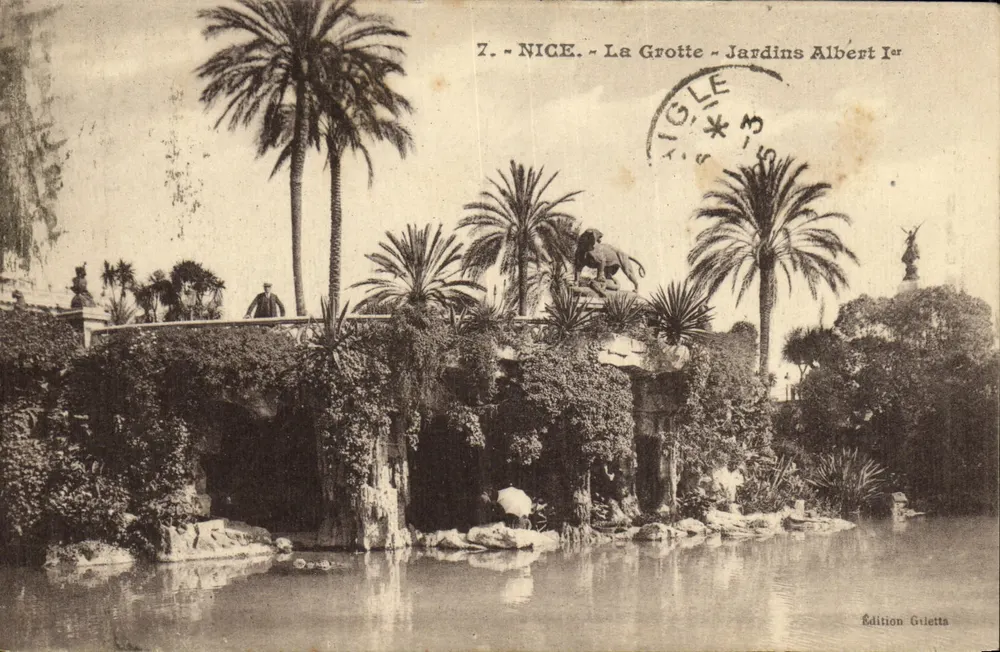 Nice - A Gruta - Jardins Albert Ier — Edição Giletta, n°7 - Frente