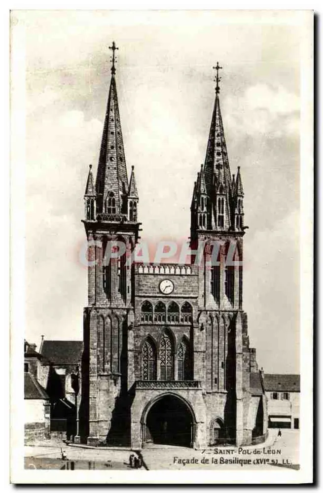 Saint-Pol-de-Léon — Facha da Basílica (século XVI) — Levy e Neurden, Paris - Frente