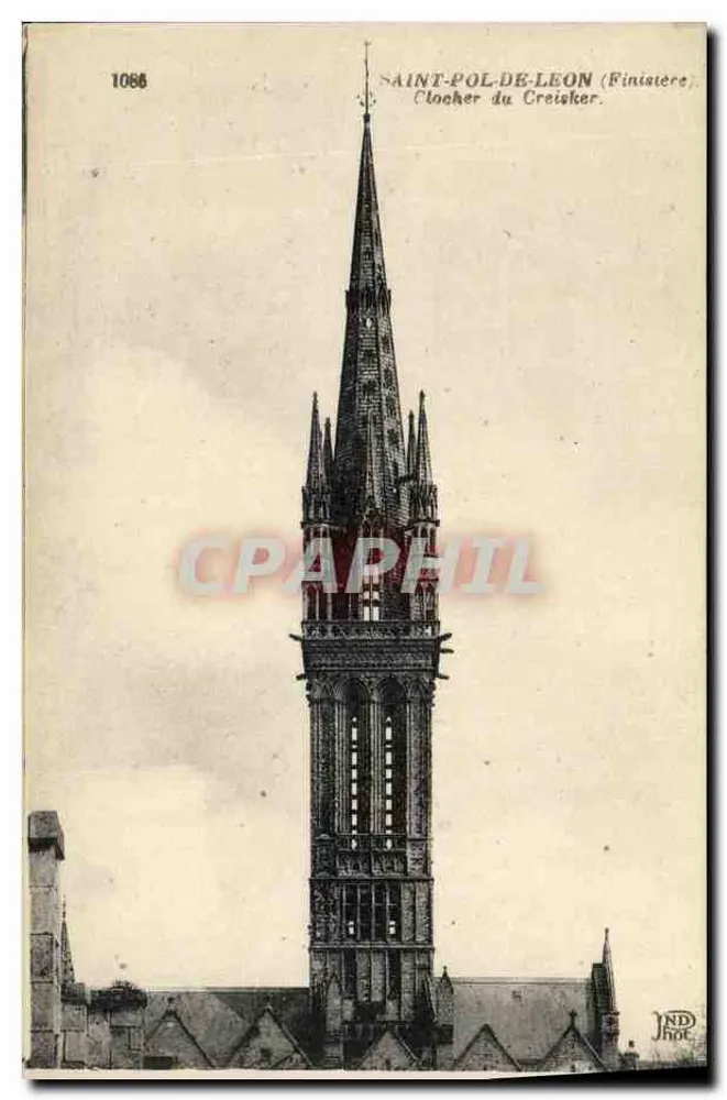 Saint-Pol-de-Léon (Finistère) — Torre da Igreja do Creisker — editor JND, n° 1066 - Frente