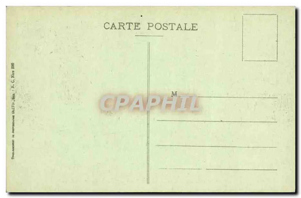 Nice - Promenade du Château - Allée des Palmiers — Édition Gilette, n°12 - Rückseite