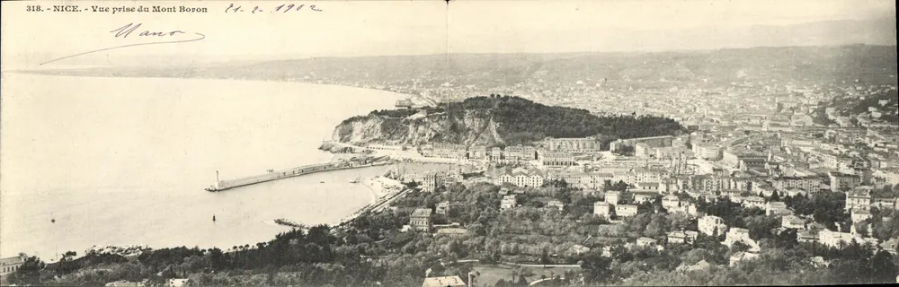 NICE - Uitzicht genomen vanaf Mont Boron — 318. — Handgeschreven — gedateerd 14.1.1912 - Voorkant