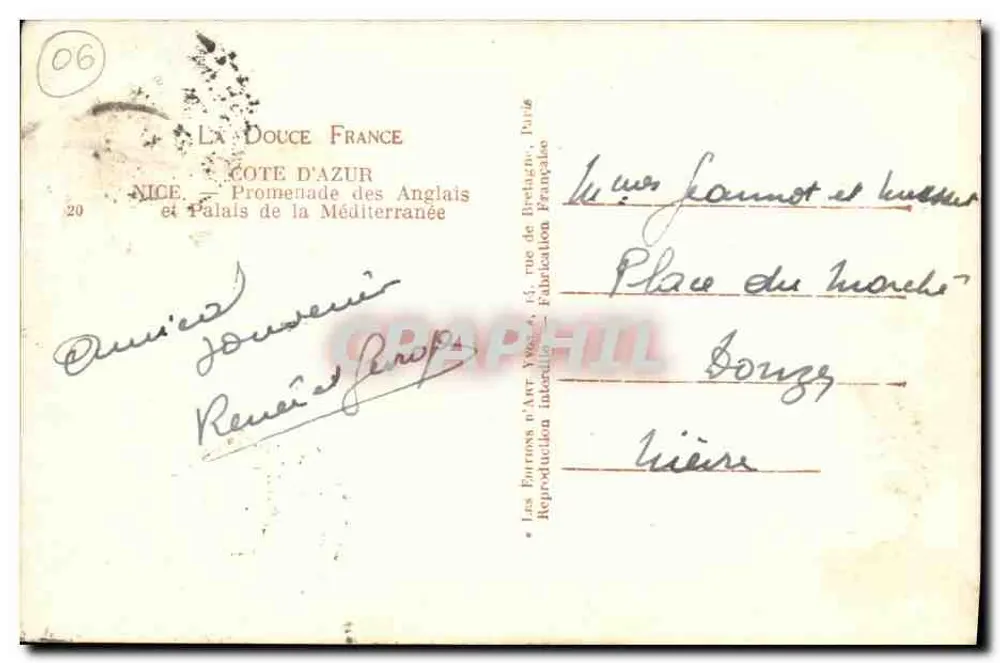 Nice — Promenade des Anglais und Palais de la Méditerranée — Verlag: Les Editions d'Art Véco, Paris - Rückseite