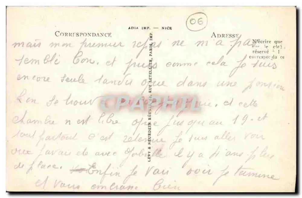 निस — मॉंट-बोरोन से देखा गया पैनोरमा — एलएल — ला कोट डी आजूर — संख्या 319 - पीछे