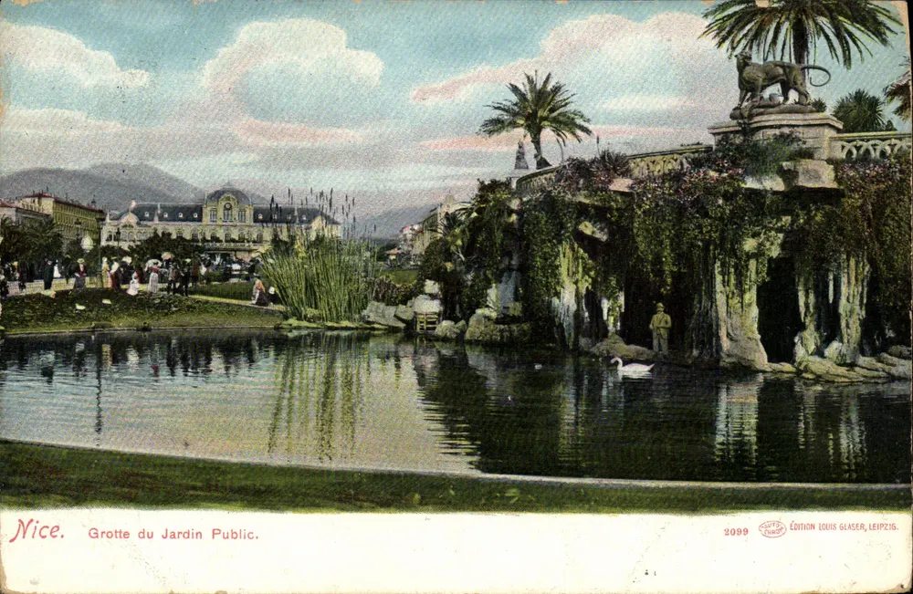 Nice. Gruta do Jardim Público — Edição Louis Glaser, Leipzig, n° 2099 - Frente
