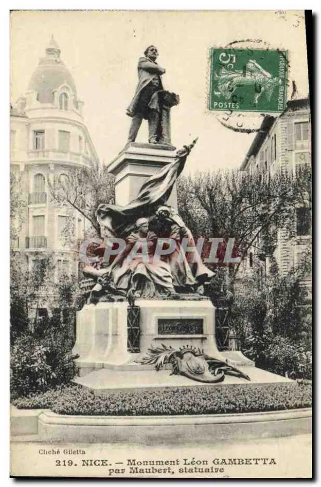 Nizza — Monument Léon Gambetta van Maubert, beeld — Cliché Giletta, n°219 - Voorkant