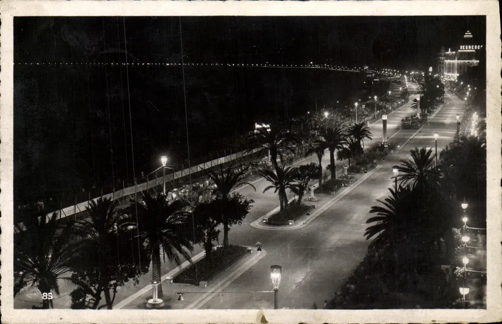 Nice — Promenade dos Ingleses à Noite — Editor L. Lévy & Cie, n°85 - Frente