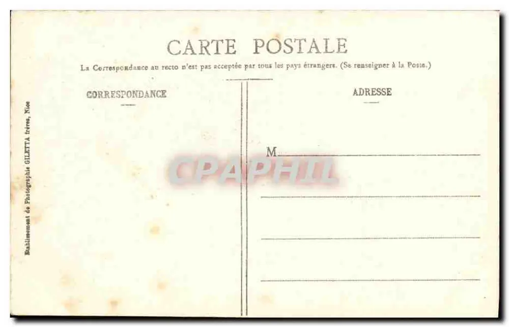 NICE - Promenade du Midi - Die Strände bei einem Sturmzug — Édition Giletta, Foto von Nice, Nr. 5 bis. - Rückseite