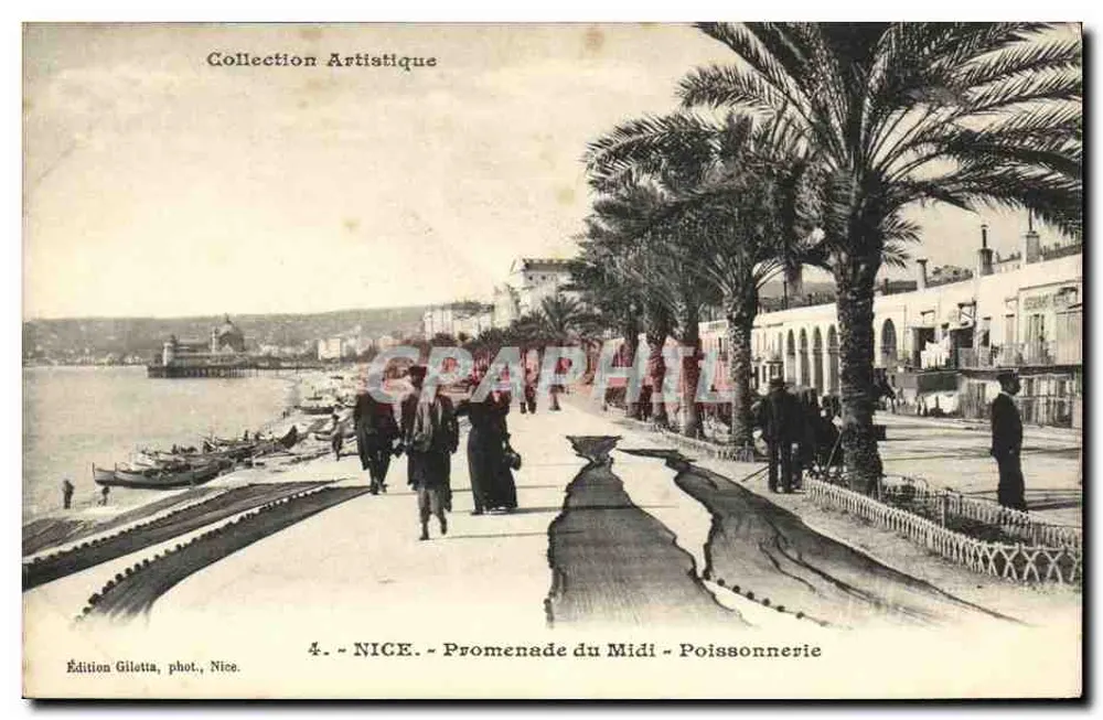 NICE - Promenade do Midi - Peixaria — Coleção Artística, Edição Gilletta, Nice, n°4 - Frente