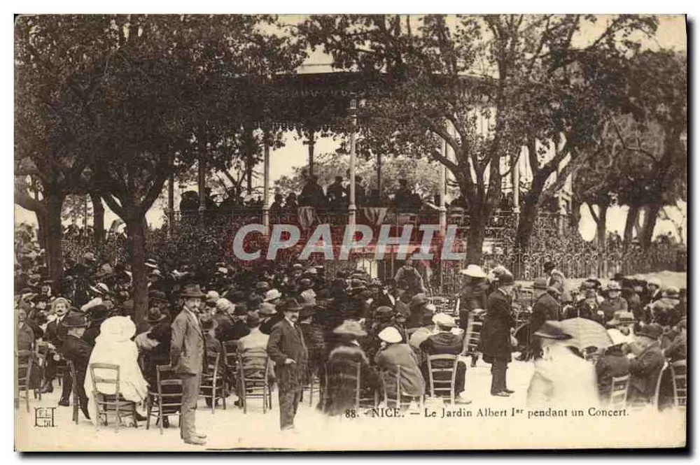 Nice — Ansicht des Parks Albert I während eines Konzerts — Verlag E.H. n°88 - Vorderseite