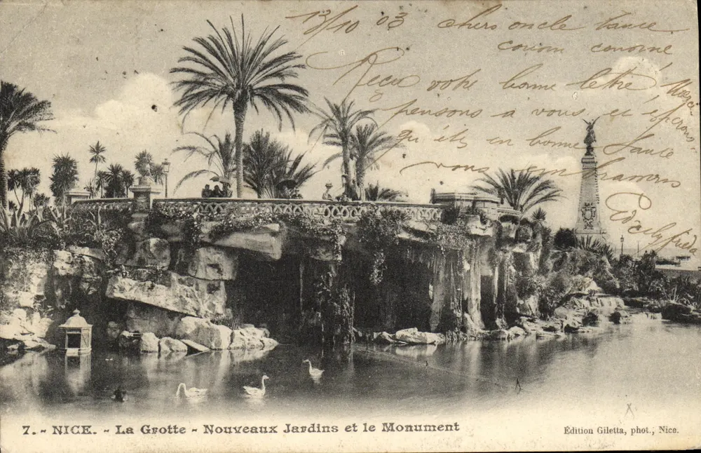 Nice - Die Höhle - Neue Gärten und das Denkmal — Giletta-Ausgabe, Foto., Nice, n°7 - Vorderseite