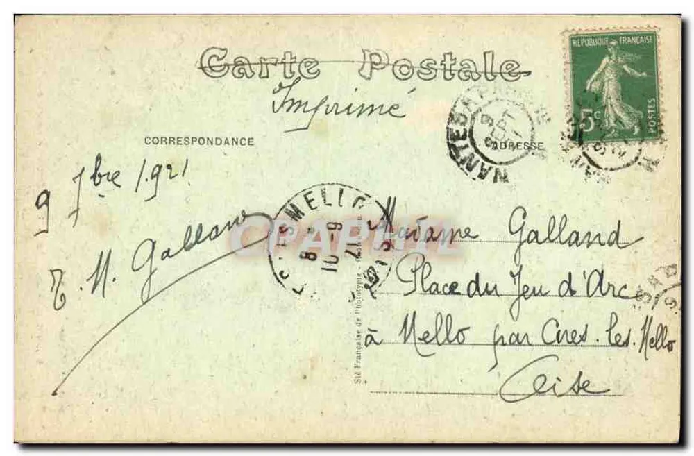 Castelo de Honra — Escada de Honra — Edição Galeries Modernes, n°3 - Verso