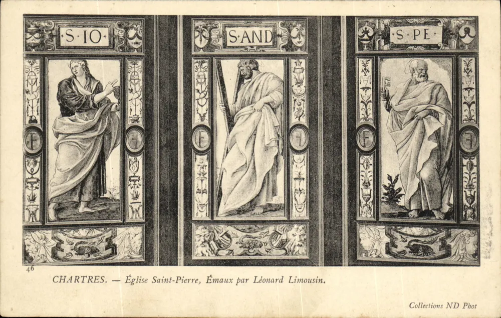 Chartres — Kirche Saint-Pierre, Emaille von Leonard Limousin — Collections ND Phot - Vorderseite