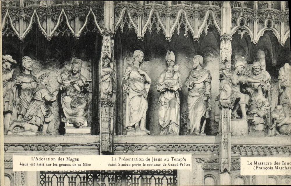 Cenas religiosas — esculturas de um retábulo — François Marchand - Frente