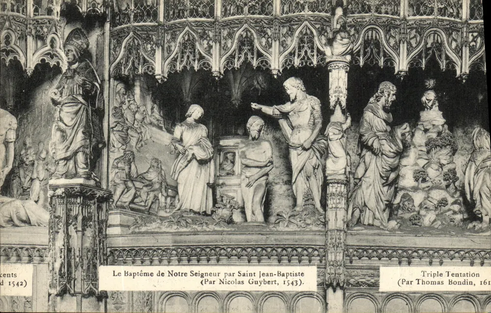 Die Taufe unseres Herrn durch den Heiligen Johannes den Täufer — Die Dreifache Versuchung — Werke von Nicolas Guybert (1543) und Thomas Bondin (1612) - Vorderseite