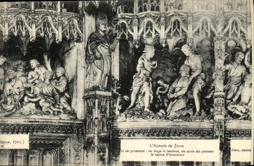 Agonia Jezusa — scena rzeźbiarska — Jeune, 1703 - Awers