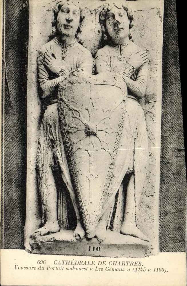 Kathedrale von Chartres — Vousssure des Südwestportals « Les Gémaux » (1145 bis 1160) — Verlag Lévy et Neubben Réunis, Paris - Vorderseite