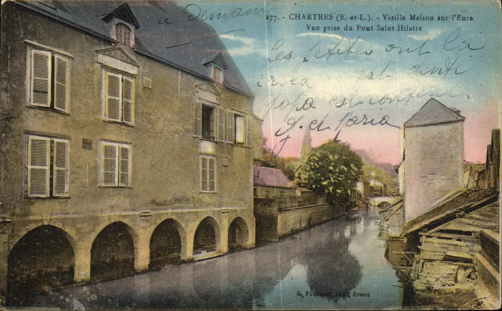 Chartres (E-et-L.) - Altes Haus am Eure - Blick vom Pont Saint-Hilaire - Vorderseite