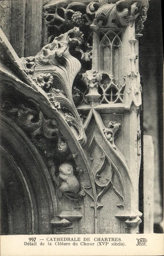 Kathedrale von Chartres — Detail der Chorbalustrade (16. Jahrhundert) — JND Hot. n° 997 - Vorderseite