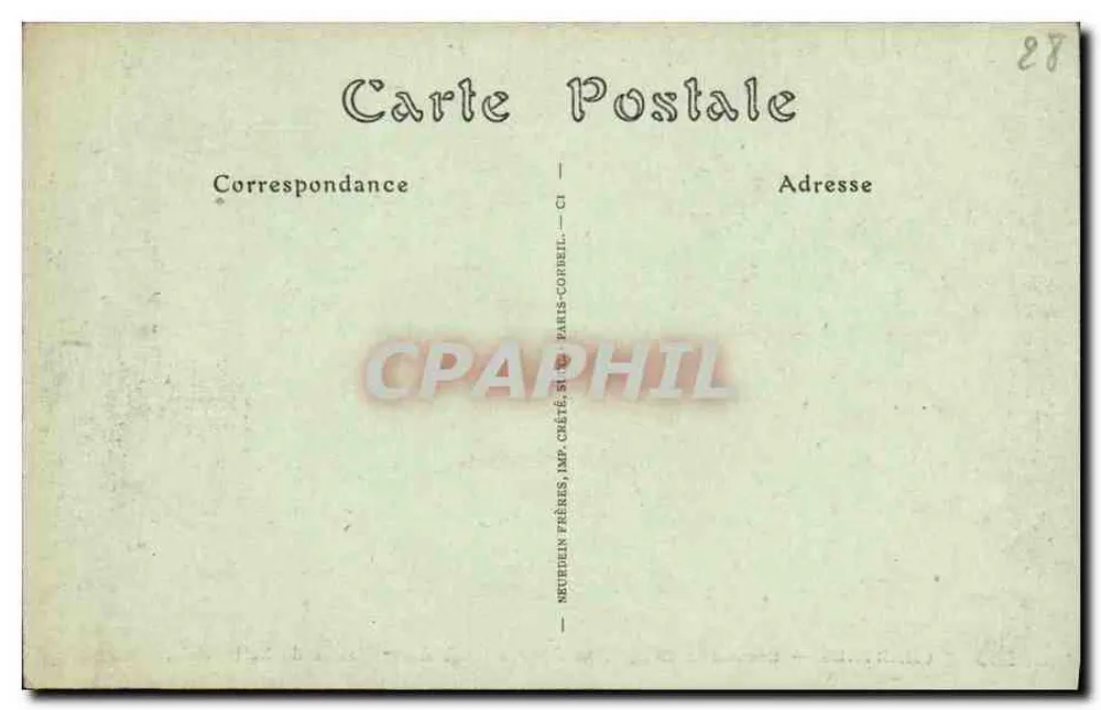 Chartres — Dekoration des Tympanons einer Fensteröffnung eines Hauses aus dem 13. Jahrhundert — ND Phot. - Rückseite