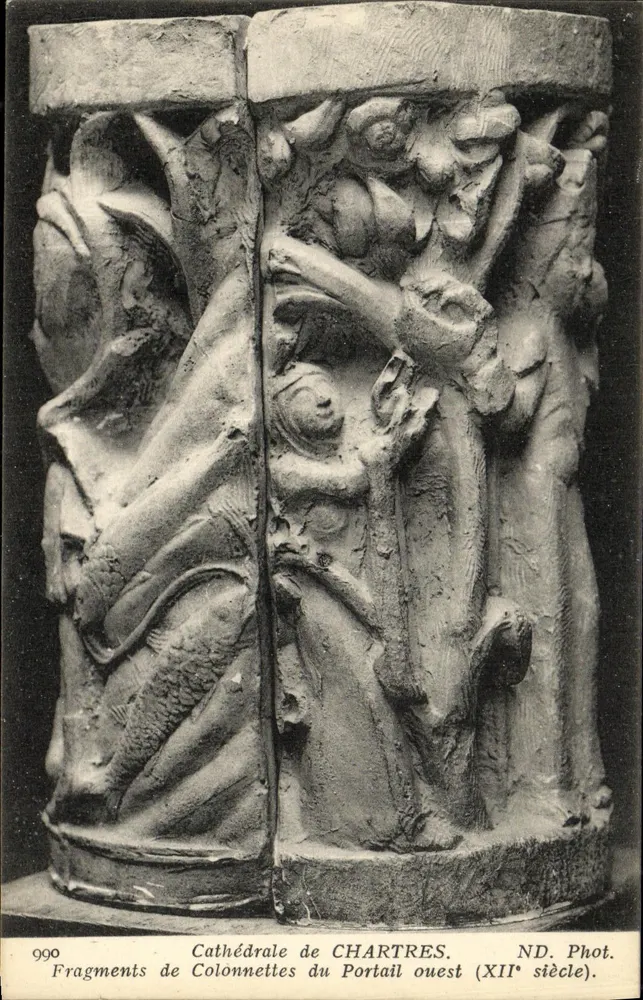 Fragmente von Säulen des Westportals — Kathedrale von Chartres — ND. Phot. - Vorderseite