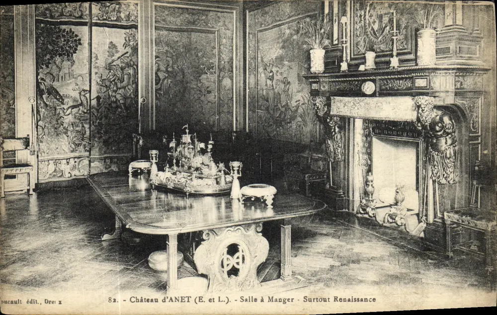Schloss ANET (E. und L.) - Speisesaal - Renaissance-Innenraum - Vorderseite
