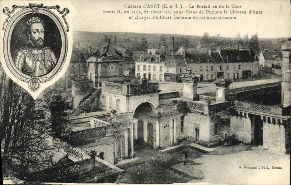 Schloss ANET (E.-et L.) — Blick auf den Portal von der Cour — G. Foucault, Verlag, Dreux - Vorderseite