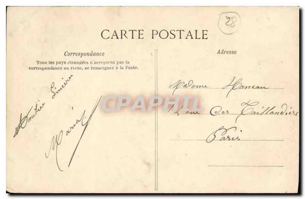 Anet — Gräben und Haupteingang des Schlosses — Vintage Postcard/Antike Ansichtskarte n°9 - Rückseite