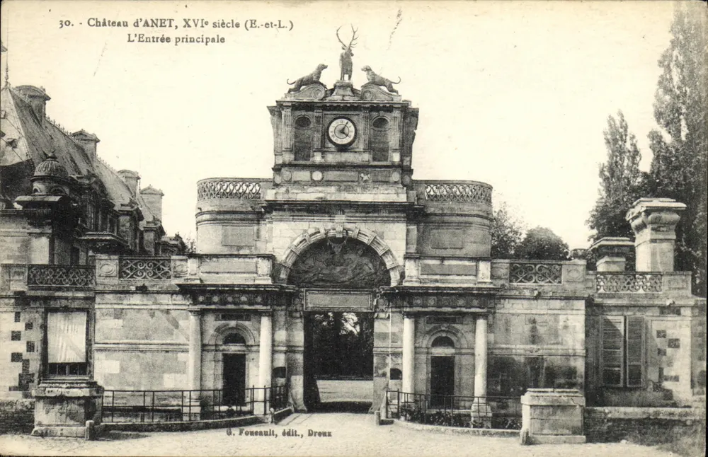 Castelo de ANET, século XVI — A Entrada principal — G. Fonceault, editor, Dreux - Frente