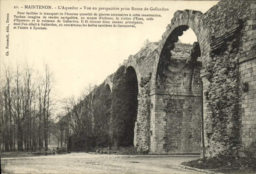Maintenon - Das Aquädukt - Aussicht in Perspektive von der Route de Gallardon - Vorderseite