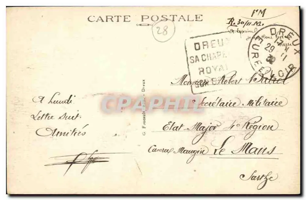 Dreux (E.-et-L.) — La Caisse d'Epargne — éditeur imprimeur non visible - Verso
