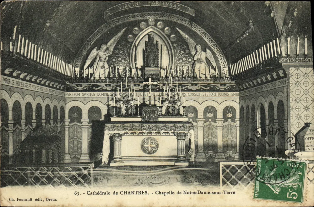 Kathedrale von Chartres - Kapelle Notre-Dame-sous-Terre — Ch. Foucault, Verlag Dreux, Nr. 63 - Vorderseite