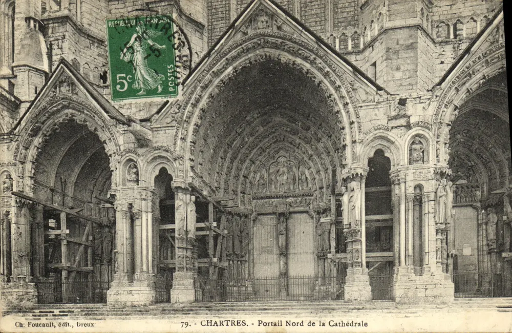 Chartres - Nordportal der Kathedrale — Chr. Foucault, Verlag, Dreux, Nr. 79 - Vorderseite