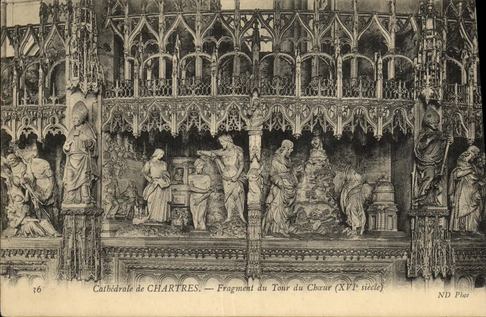 Catedral de CHARTRES — Fragmento del Tour del Coro (siglo XVI) — ND Phot - Anverso
