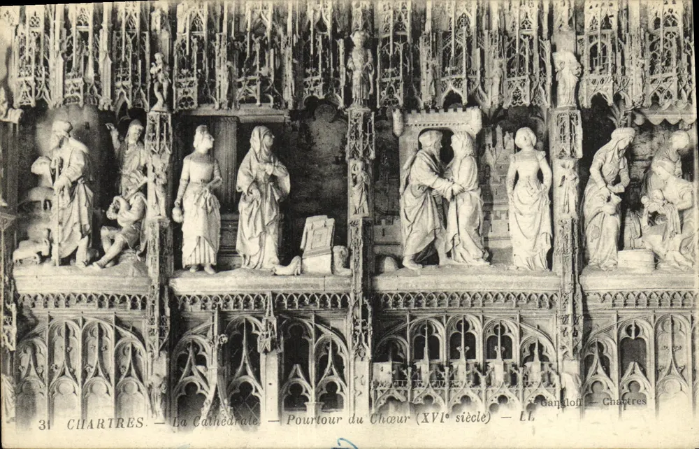 Chartres — A Catedral — Paraíso do Coro (século XVI) — Gangloff — Chartres - Frente