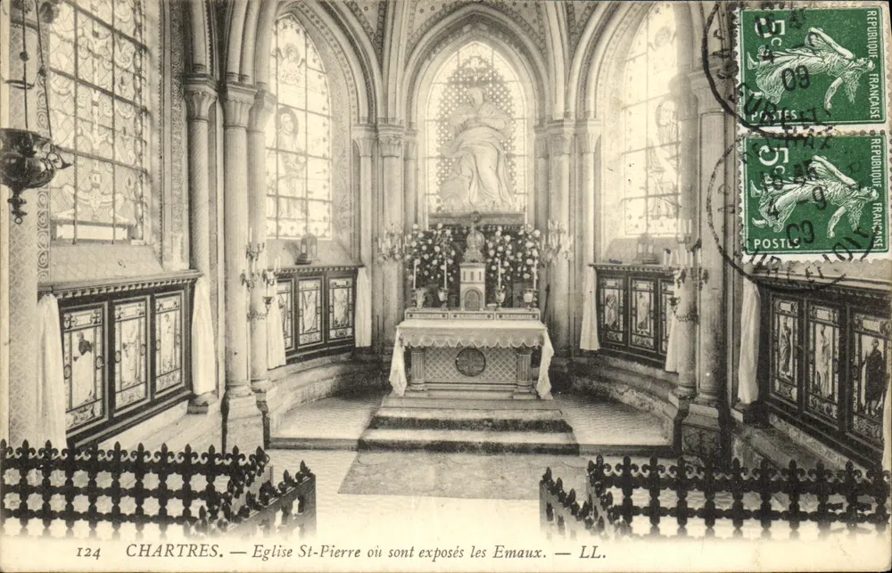Chartres — Kirche Saint-Pierre, in der die Emaillewerke ausgestellt sind — LL. n°124 - Vorderseite