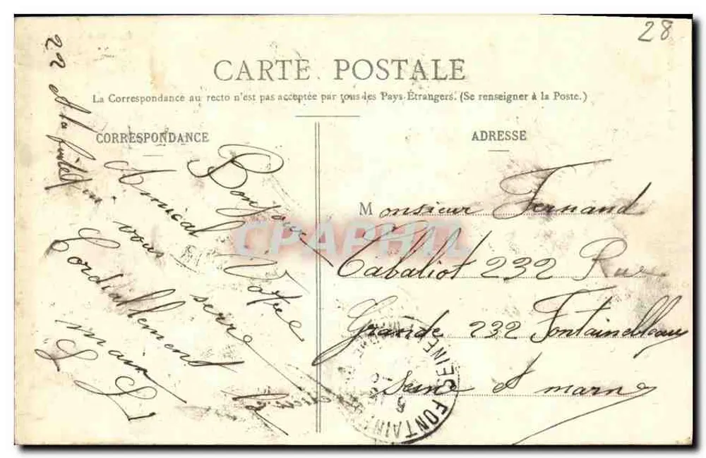 Chartres — Vista Geral — Ch. Foseault, editor, Dreux - Verso
