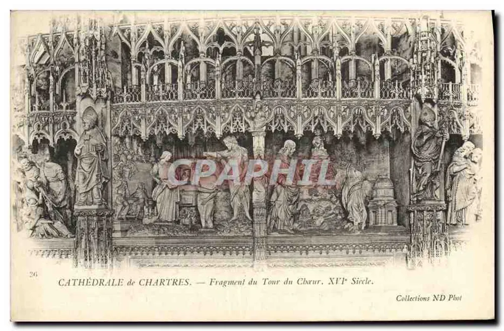 Catedral de Chartres — Fragmento do Tour do Coro, Século XVII — Collections ND Phot - Frente
