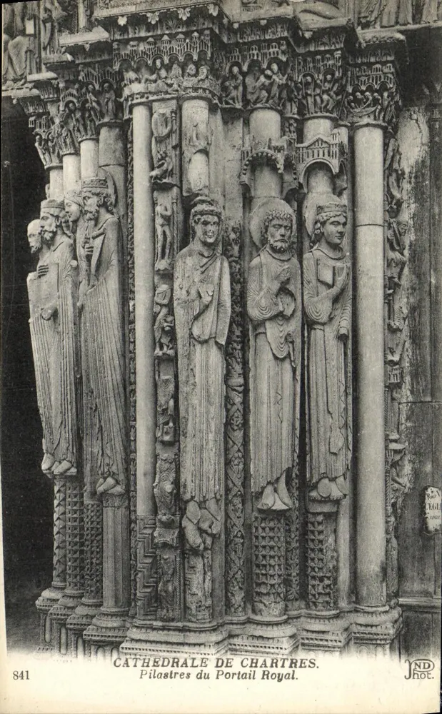 Catedral de Chartres — Pilares do Portal Real — NDHOT, n° 841 - Frente