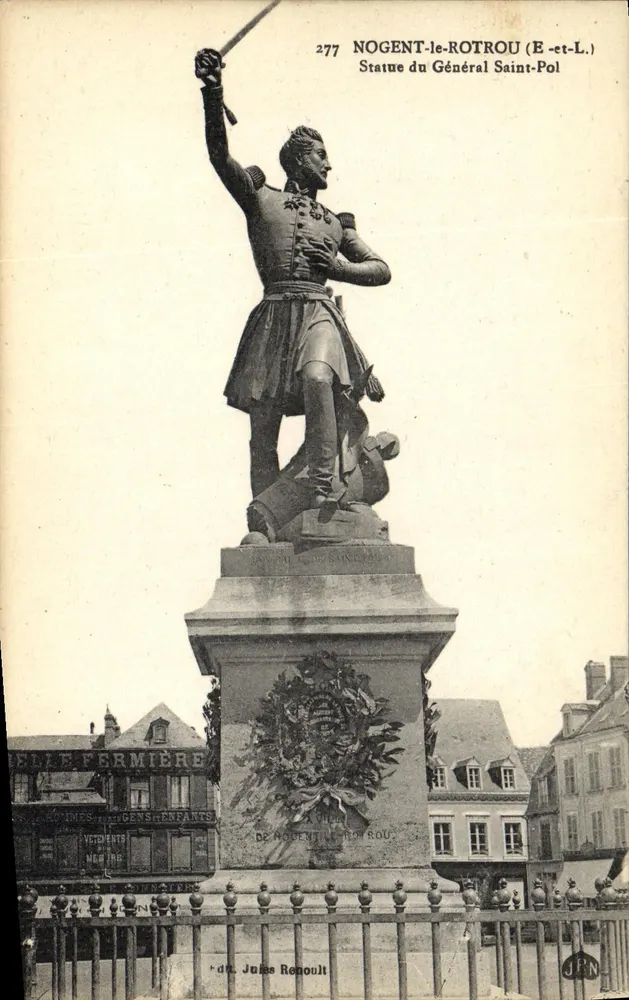 Estátua do Geral Saint-Pol — Nogent-le-Rotrou (E-et-L.) — Jules Renoult - Frente