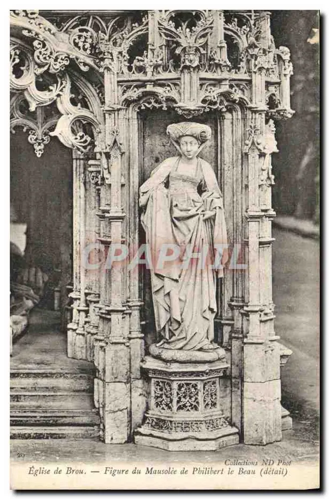 Kirche von Brou — Figur des Mausoleums von Philibert le Beau (Detail) — Collections ND Phot - Vorderseite