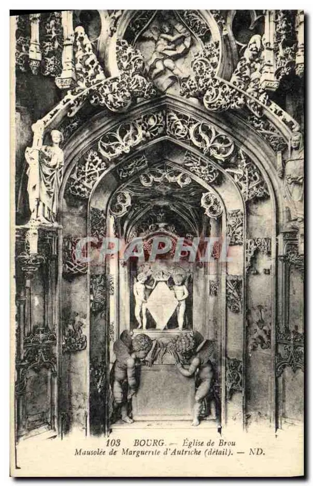 Bourg — Kirche von Brou — Mausoleum von Marguerite von Österreich (Detail) - Vorderseite