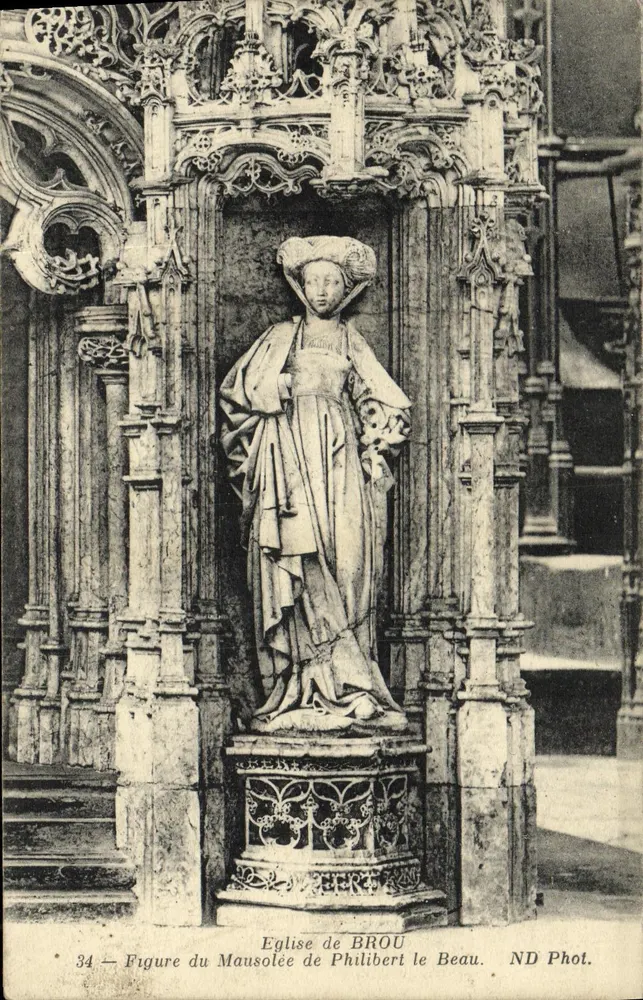Figur des Mausoleums von Philibert le Beau — Kirche von Brou — ND Phot. - Vorderseite