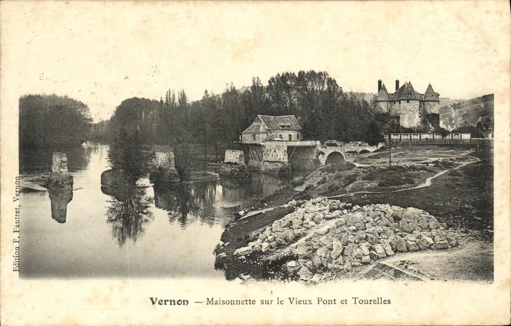 Vernon — Kleines Haus am alten Brücke und Türme — Édition F. Faurtet, Vernon - Vorderseite