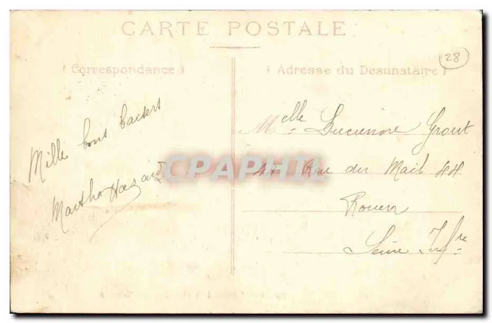 Chartres — Monumento erguido em Memória de Pasteur — editor KD, n°22 - Verso