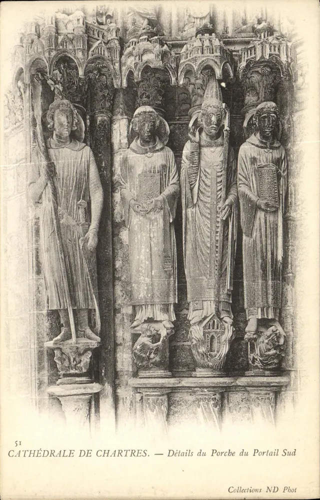 Kathedrale von Chartres — Details des Südporches — Sammlung ND Phot - Vorderseite