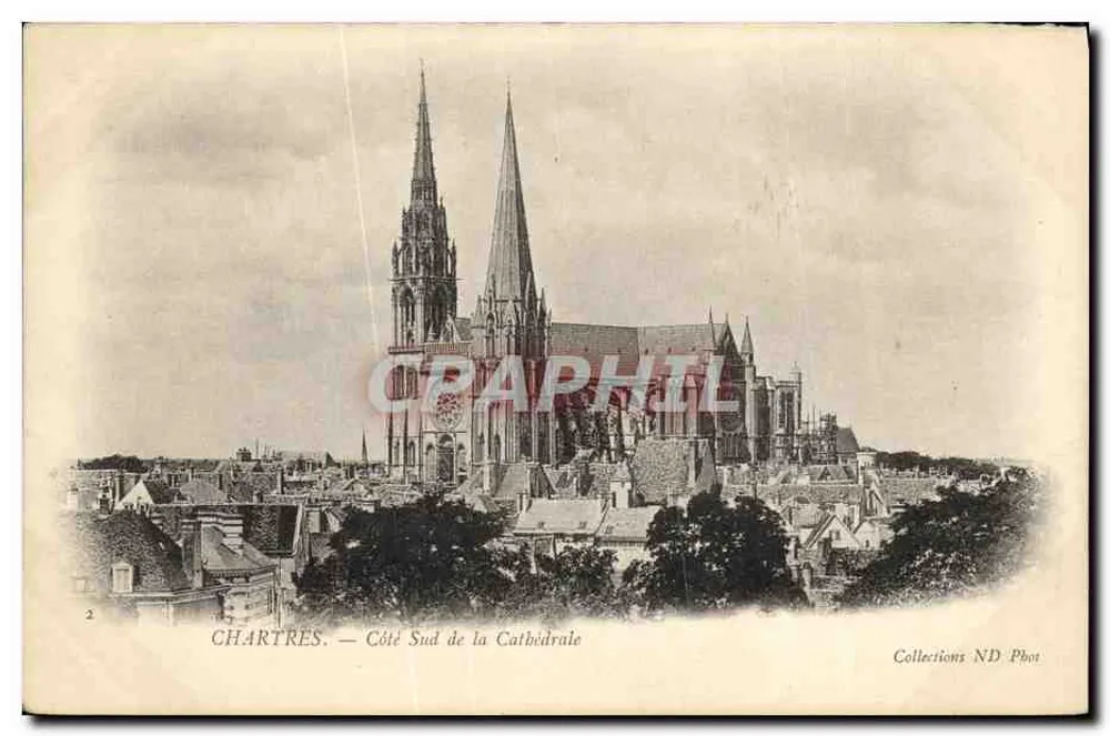 Chartres — Lato sud della Cattedrale — Collections ND Phot - Recto