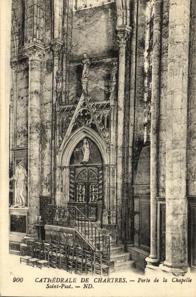 Kathedrale von Chartres — Tür der Kapelle Saint-Piat - Vorderseite