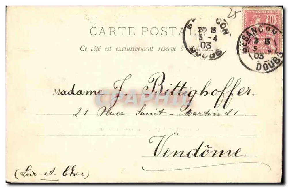 Chaprais-Besançon — Pensionato São Vicente — Fot. A. Berggräf & Cie - Verso