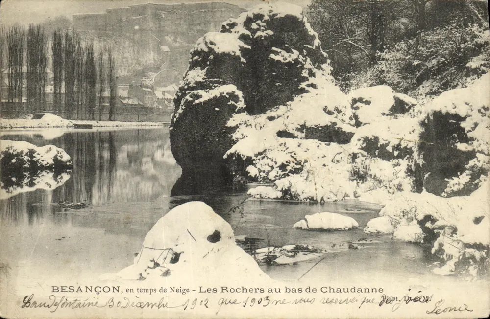 Besançon, em tempo de Neve - Os Rochos na base de Chaudanne — Fot. D. Leonix - Frente