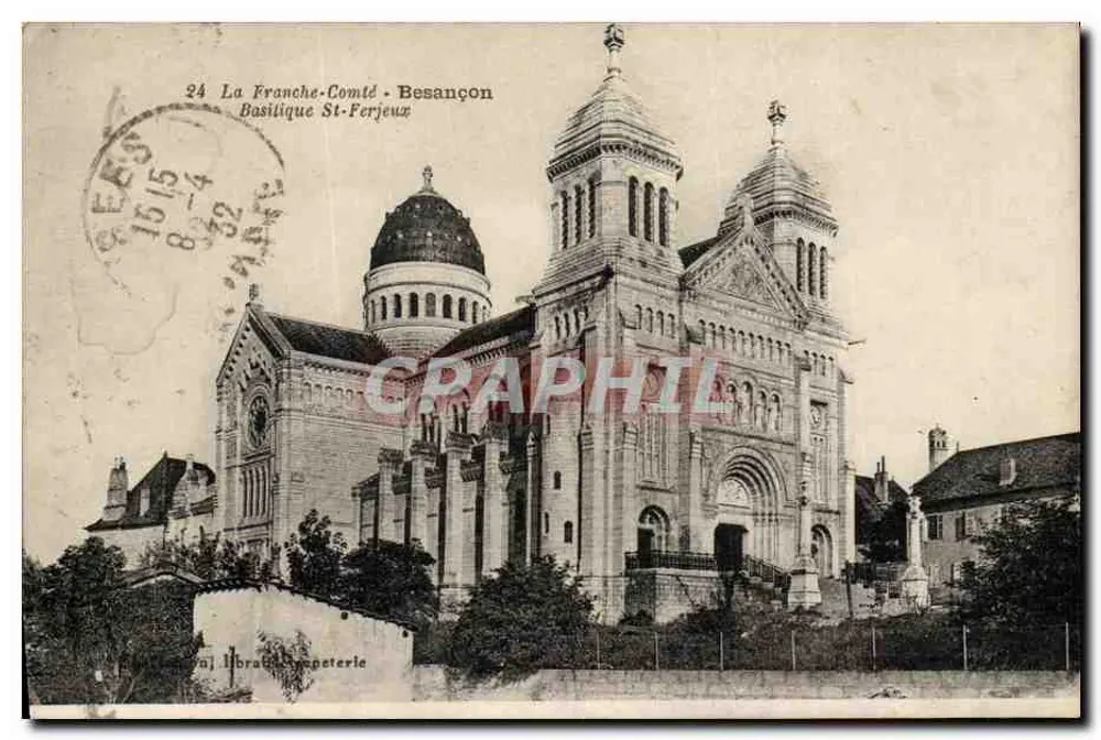 Basílica de São Pedro de Besançon — A Franche-Comté — editada pela Sociedade das Cartas Postais de Besançon - Frente